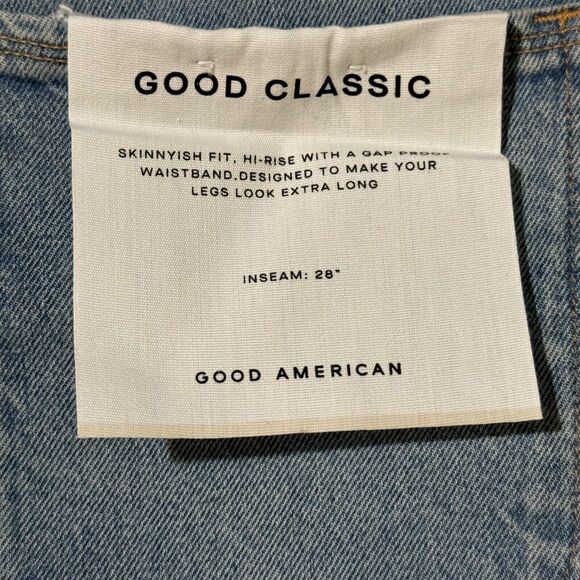 Good American Good Classic Jeans New – Hi-Rise Skinnyish Fit Distressed Size 15 - Picture 7 of 12